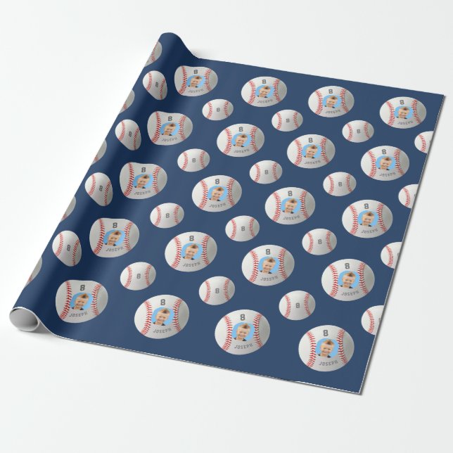 Presente Papel Personalizado de Moldagem de Baseball em Fot (Desenrolado)
