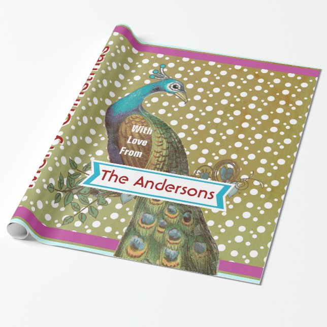 Presente Papel personalizado de moldagem de feriado de peac (Desenrolado)