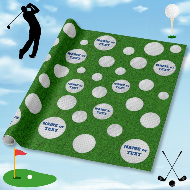 Presente Papel personalizado de moldagem de golfe para ele  (Personalized golf wrapping paper. Customizable, golf gift wrapping paper, golf gift wrap. Golf Party)