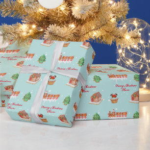 Presente Papel personalizado de moldagem de Natal Teal