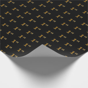 Presente Papel Preto, Dourado 1 rua (Primeira) de enrolamen