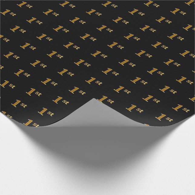Presente Papel Preto, Dourado 1 rua (Primeira) de enrolamen (Ponta)
