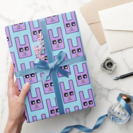 Presente Papel Quadrado de Enrolamento de Coelhinhos de Pás