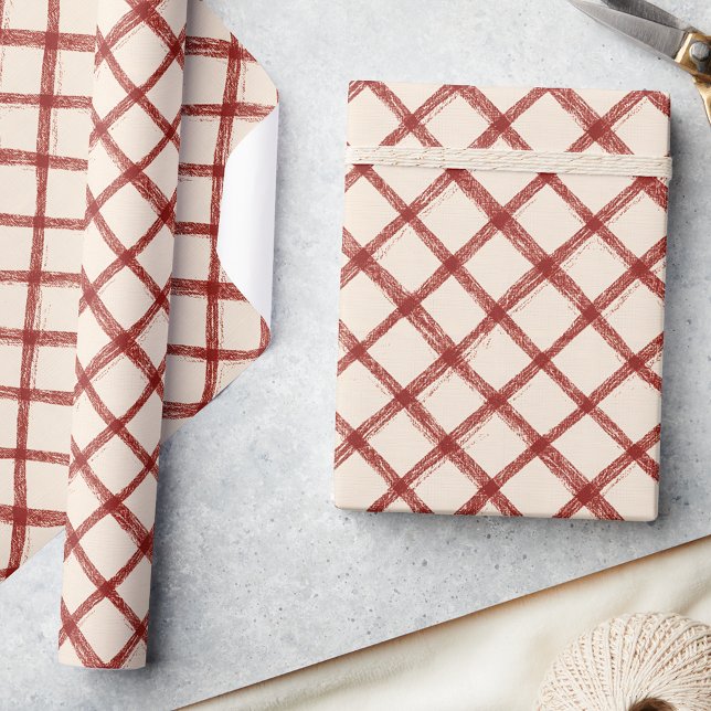 Presente Papel Rustic Red Beige de Molho de Natal (Criador carregado)