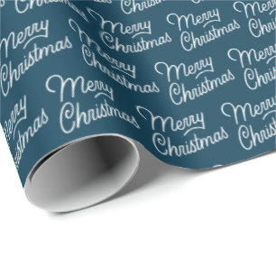 Presente Papel simples azul de molho de Natal