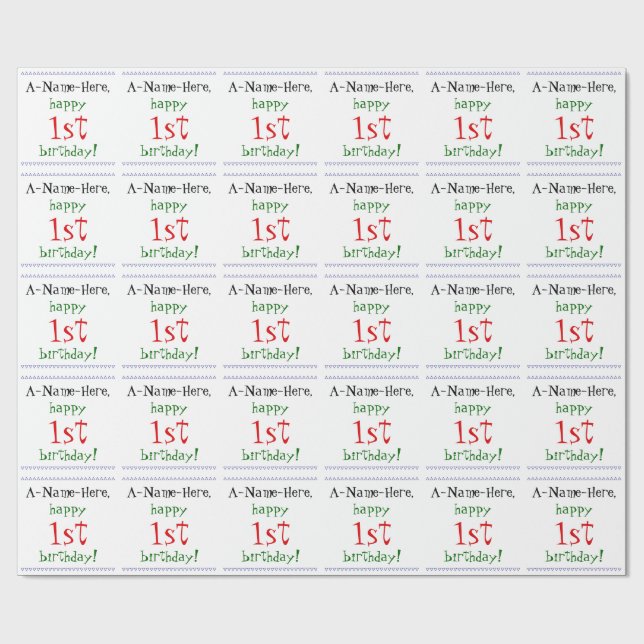 Presente Papel simples de enrolamento de primeiros aniversa (Aberto)