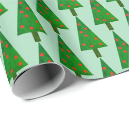 Presente Papel simples e brilhante para enrolar árvores de 