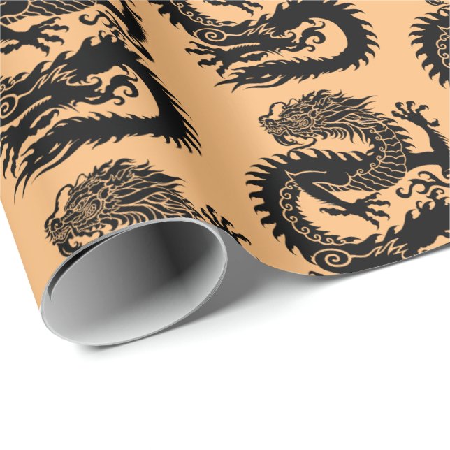 Presente Papel tradicional de enrolamento de dragões chines (Ponta do rolo)