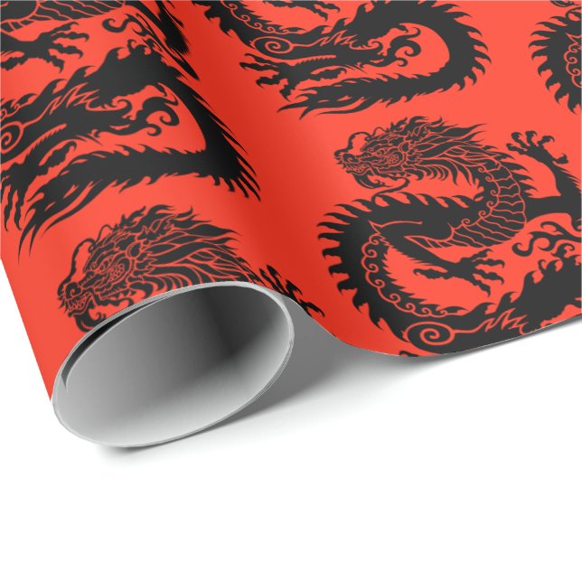 Presente Papel tradicional de enrolamento de dragões chines (Ponta do rolo)