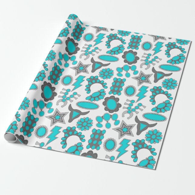Presente Papel Turquesa para enrolamento de joias (Desenrolado)
