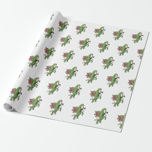 Presente Papel único de enrolamento de dinossauros de Natal (Desenrolado)
