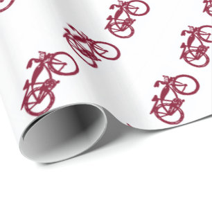 Presente Papel velho de embrulho de bicicleta vermelha