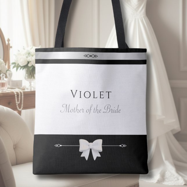 Presente para a Mãe da Noiva | Bolsa Tote Personal (Elegant Mother of the Bride keepsake tote bag with minimalist design in a wedding suite)