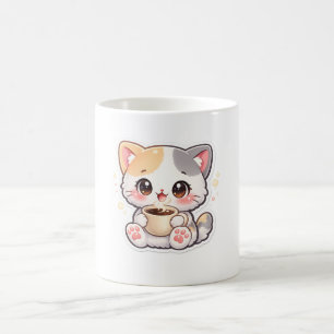 Presente para Amante de Café Gato Fofo - Caneca de