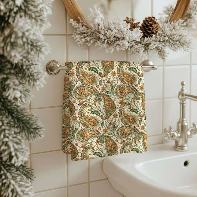 Presente para Avós Toalha de Banho Boho Terroso Es (Gift for Grandparents Earthy Boho Bath Towel Style)