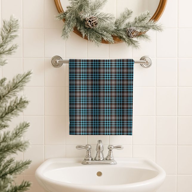Presente para Ele – Toalha Xadrez Azul Amarelo (Gift for Him – Blue Yellow Plaid Towel Accent)