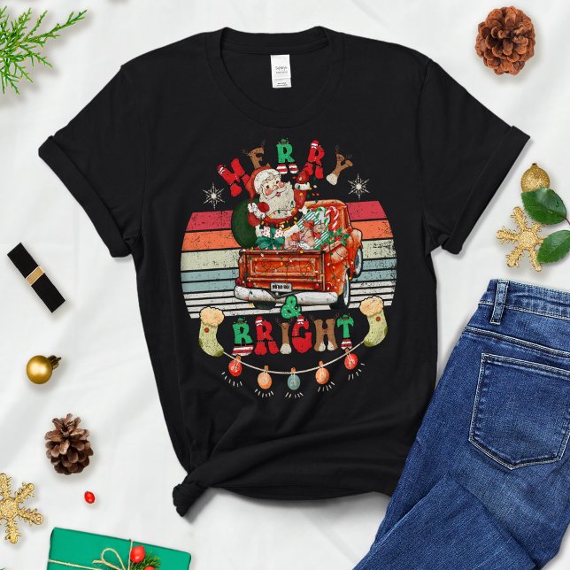 Presente para o chá de Natal, Feliz e T-Shirt bril (Criador carregado)