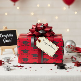 Presente Parabéns! Papel de enrolamento do boné de formatur