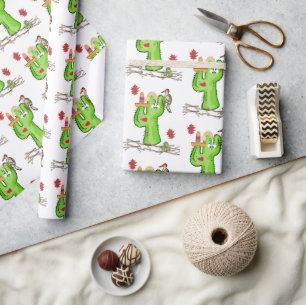 Presente Pássaro de Cobra de Cactus com papel ondulado bril