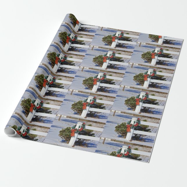 Presente Pasta de Natal e papel de enrolamento da cerca bra (Desenrolado)