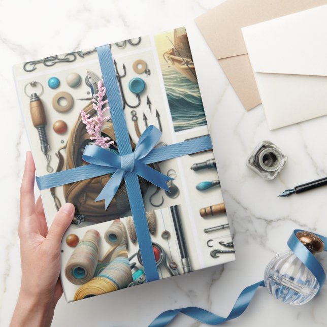 Presente Peixe-espada e palhetas para ele, papel de embrulh (Presentear)