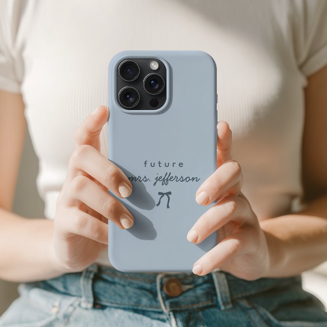 Presente Personalizado de Chuva de Noiva com Fita  (Future Mrs Bride To Be Phone Case | Custom Script Name Fiancée Engagement Announcement Phone Case)