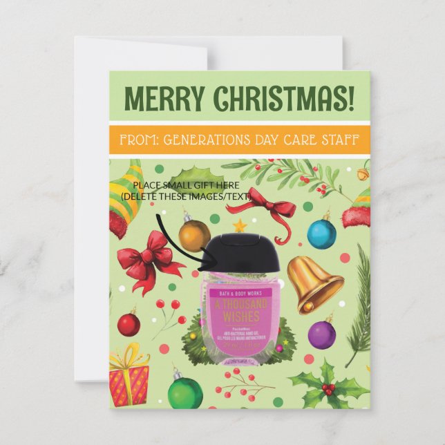 Presente personalizado de Natal, Cartões para pres (Frente)