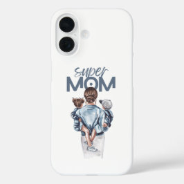 Presente Personalizado de Super Mãe com Filho e Fi