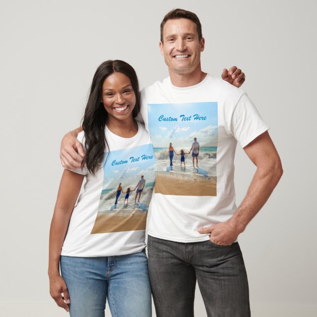 Presente personalizado de T-Shirt com sua foto e t (Unissex)