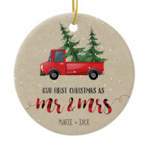 Presente Personalizado do Ornamento Casado de Nata