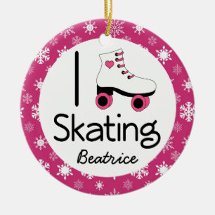 Presente personalizado do ornamento da patinagem