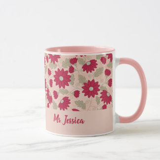 Presente personalizado do professor, caneca rosa-r