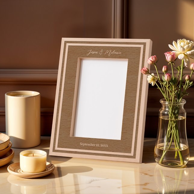 Presente personalizado mínimo para Casais (Minimal Personalized Wedding Gift for Couples Etched Frames)