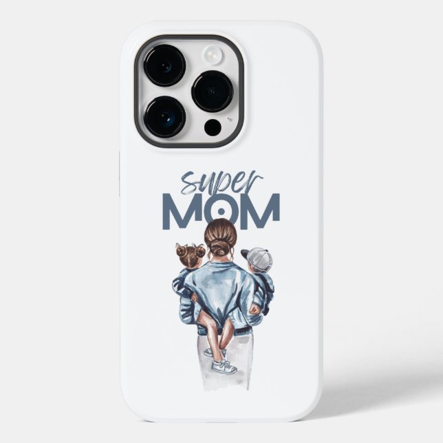 Presente Personalizado Super Mãe com Filho e Filha (Verso)