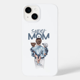 Presente Personalizado Super Mãe com Filho e Filha