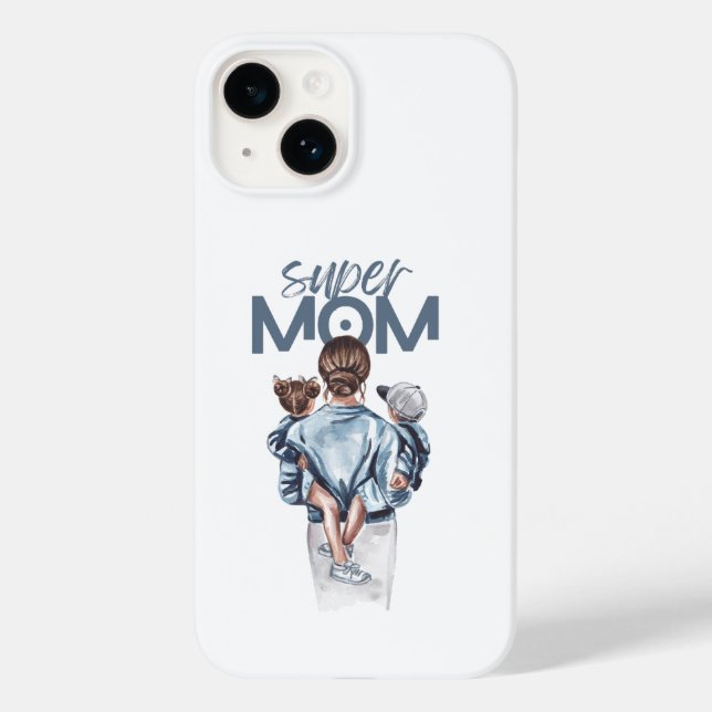 Presente Personalizado Super Mãe com Filho e Filha (Verso)