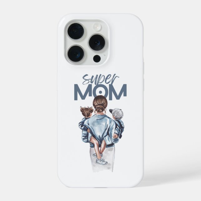 Presente Personalizado Super Mãe com Filho e Filha (Verso)