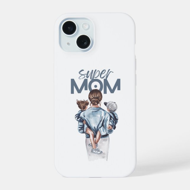 Presente Personalizado Super Mãe com Filho e Filha (Verso)