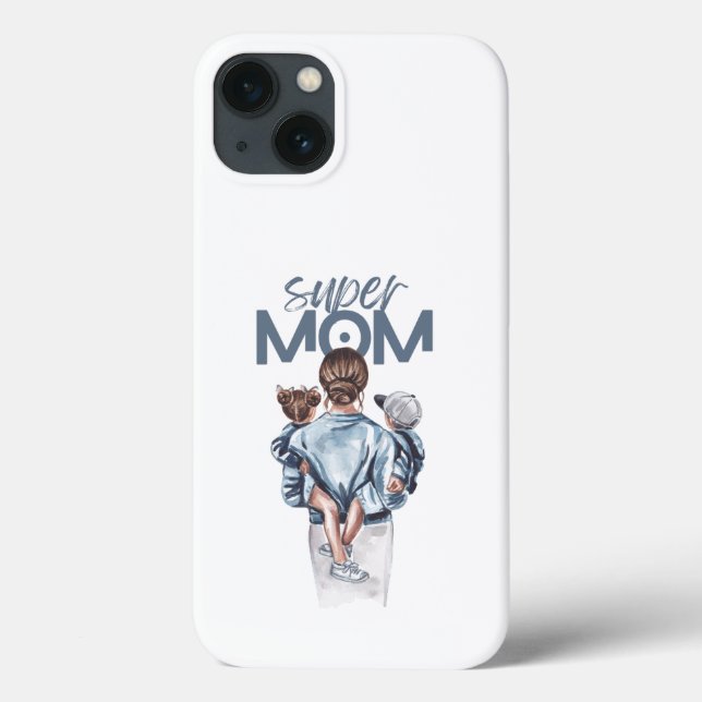 Presente Personalizado Super Mãe com Filho e Filha (Verso)