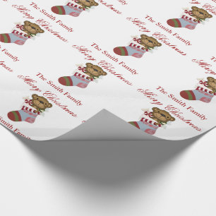 Presente Personalize o papel conhecido da meia do urso de