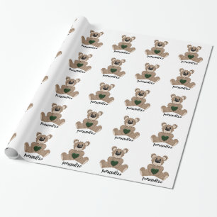 Presente Personalize o papel de envolvimento do urso de