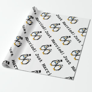 Presente Pinguins "recem casados!" Papel de envolvimento de