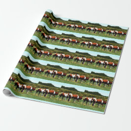 Presente Pinte o papel de envolvimento dos cavalos