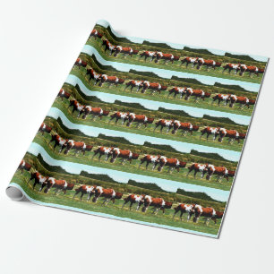 Presente Pinte o papel de envolvimento dos cavalos