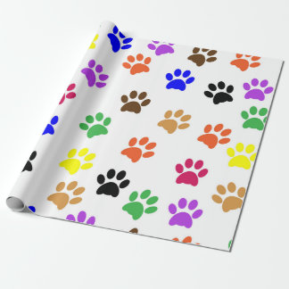 Presente pinturas de gatos embrulhando papel