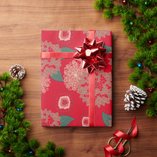 Presente Pop NatalFlorBurst Papel de enrolamento Vermelho V