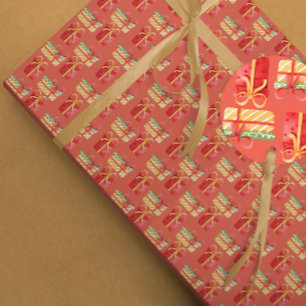 Presente Presentes de Natal Vermelho e Amarelo Papel Laranj