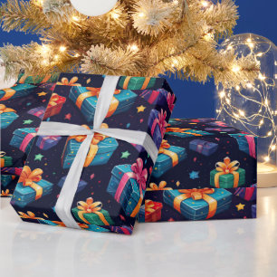 Presente Presentes festivos em papel colorido de embalagem