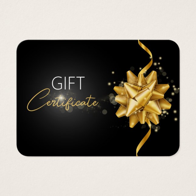 Presente preto elegante e luminoso com Arco Dourad (Frente)