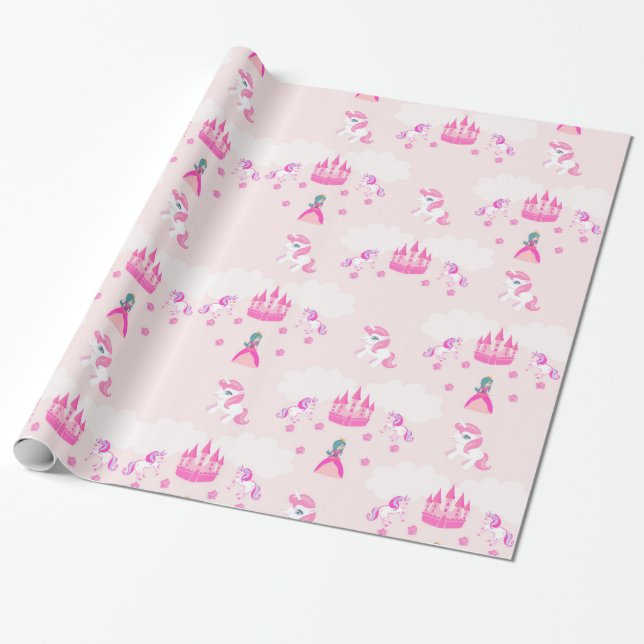 Presente Princesa e papel de envolvimento do teste padrão (Desenrolado)